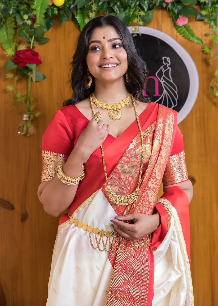 Radiant Beige Soft Silk Saree With Aplomb Blouse Piece
