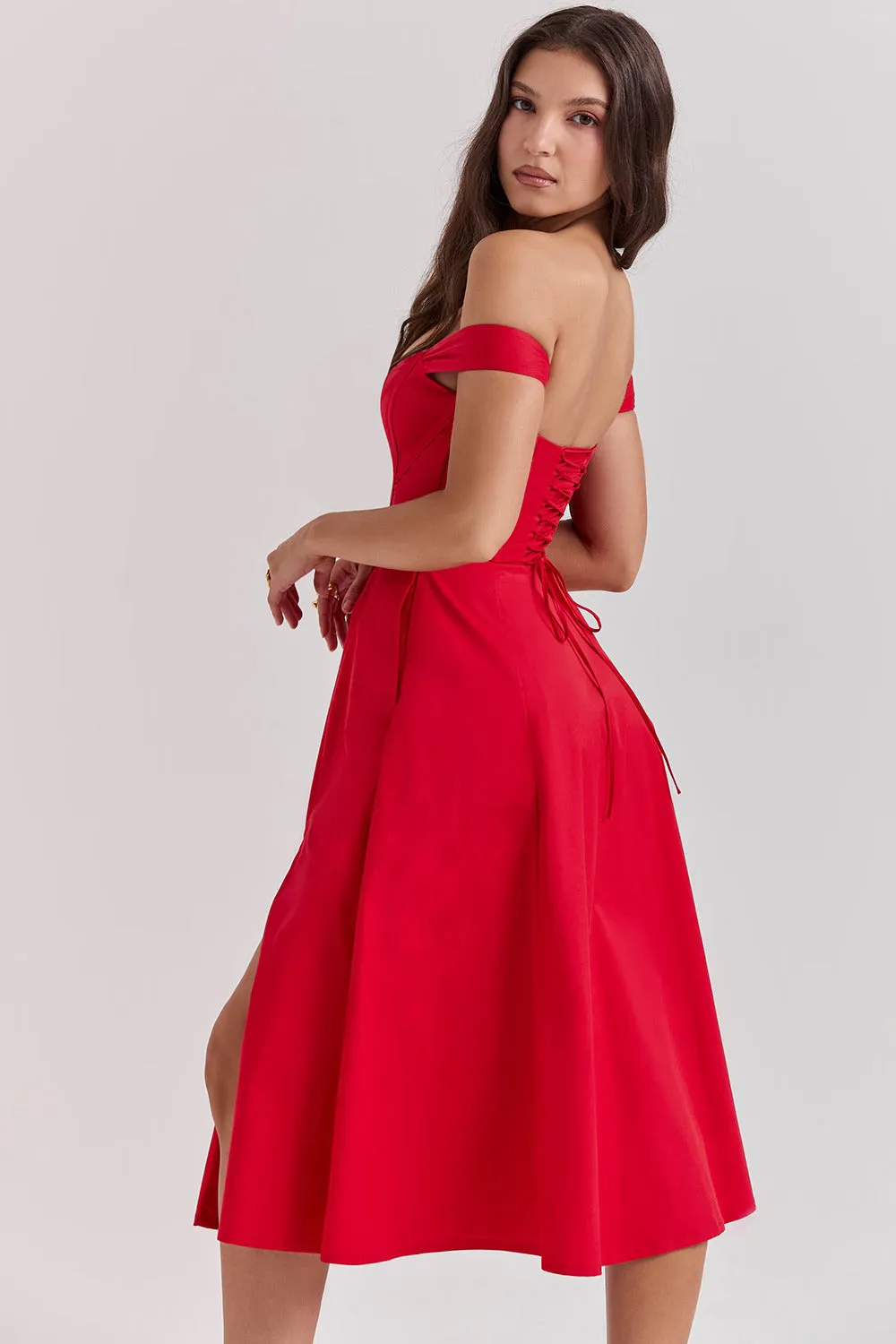 Saira Scarlet Midi Sundress