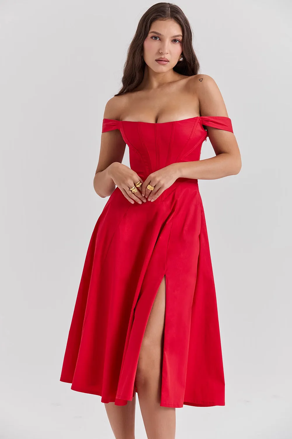 Saira Scarlet Midi Sundress