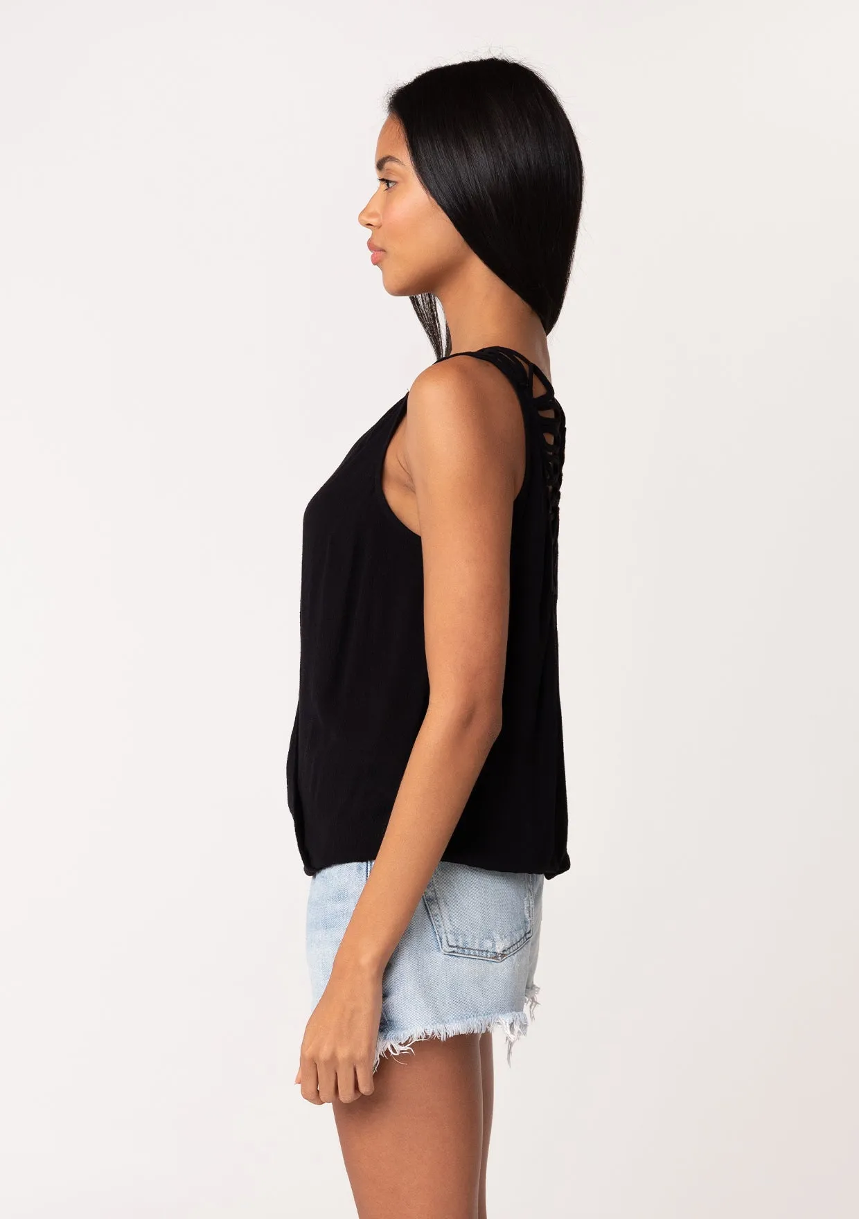 Sleeveless Surplice Soutache Back Tank Top