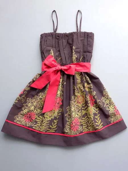 Sophie Catalou Girls Moka Swiss Floral Print Dress Size 4