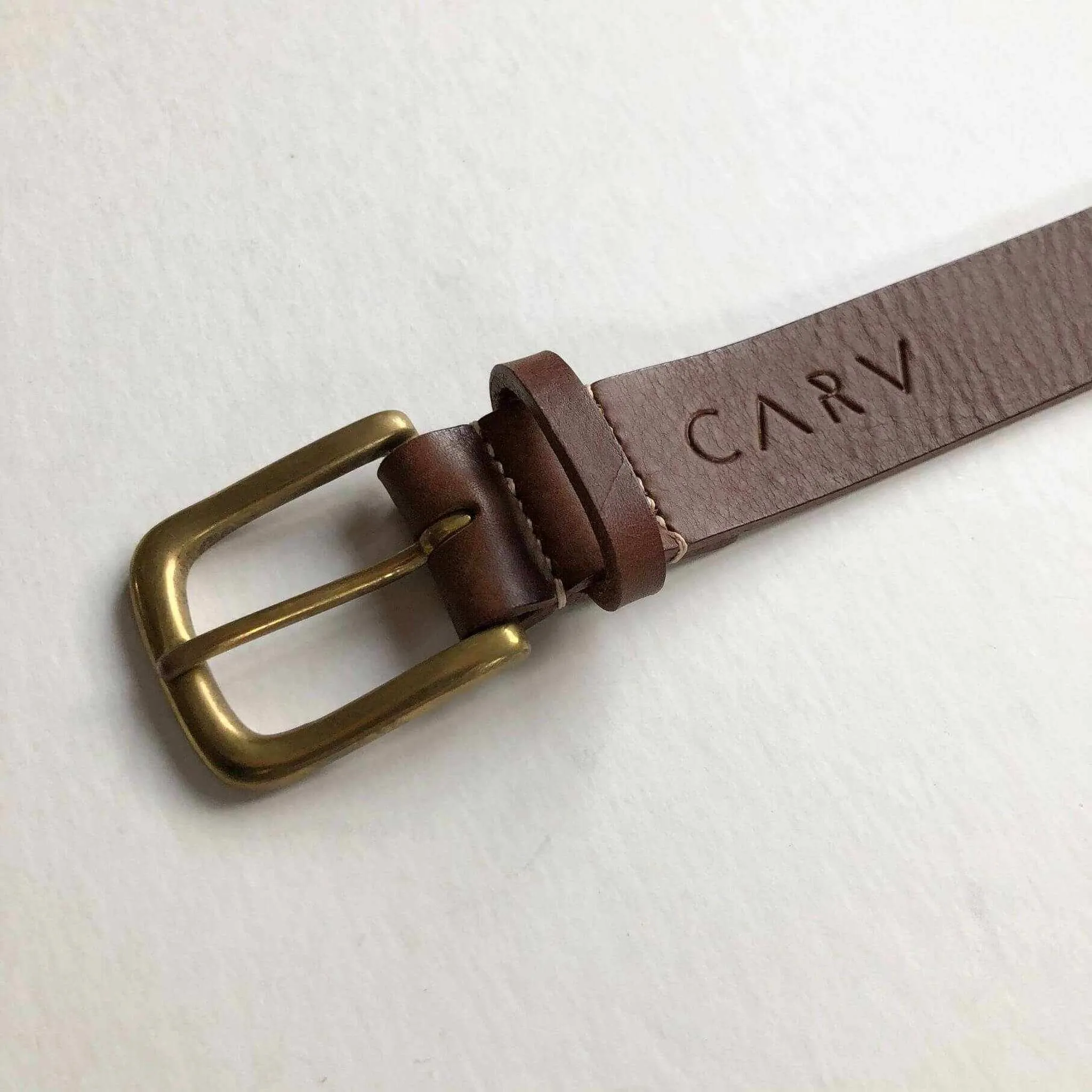 Stitched Wide Leather Belt in Black or Tan - Nomad Maxi