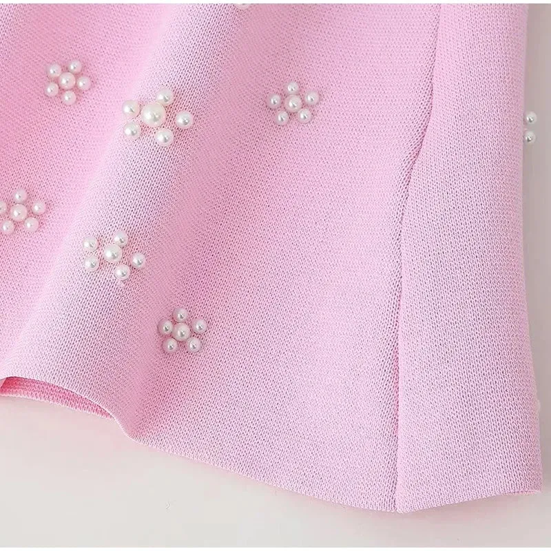 Summer Sundress with Floral Beads and Pearls