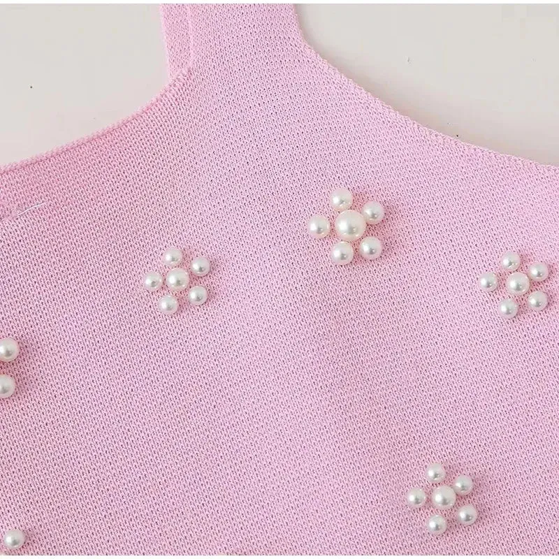 Summer Sundress with Floral Beads and Pearls