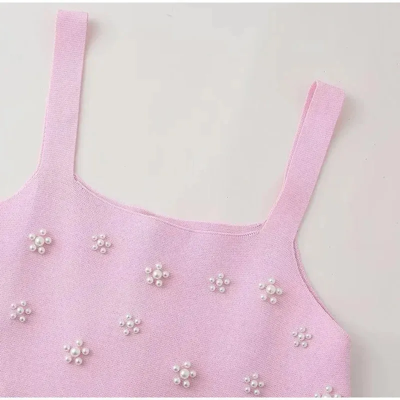 Summer Sundress with Floral Beads and Pearls