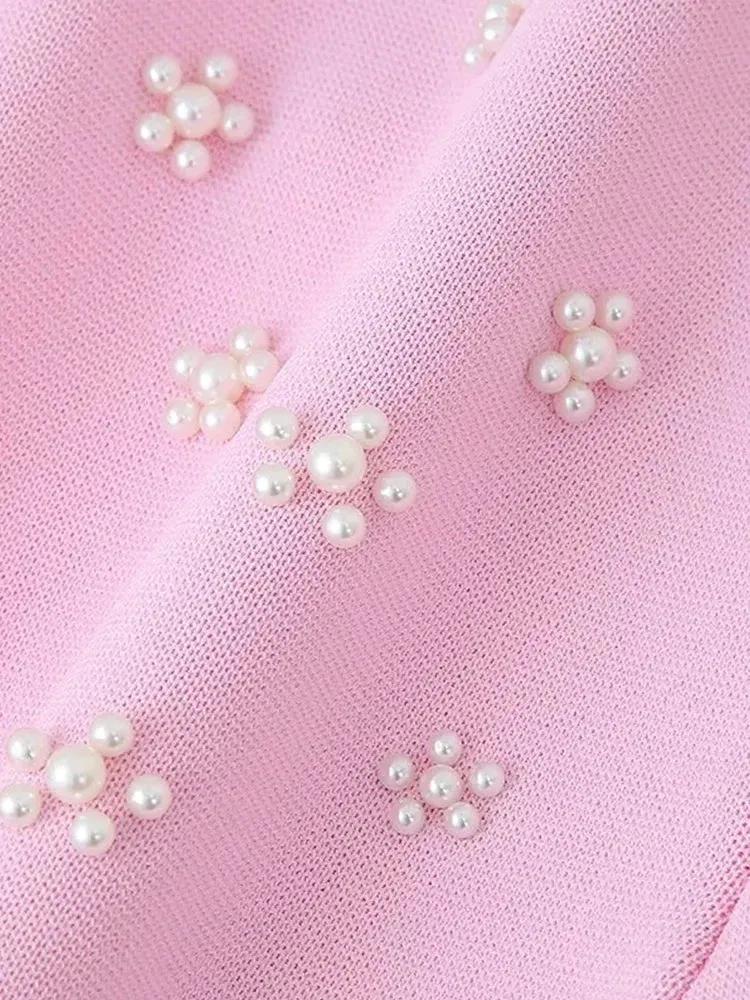 Summer Sundress with Floral Beads and Pearls