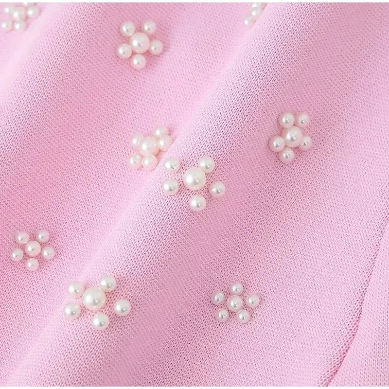 Summer Sundress with Floral Beads and Pearls