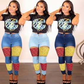 TG Woman Stretch Jeans Slim Pencil Pants Ladies Plus Size