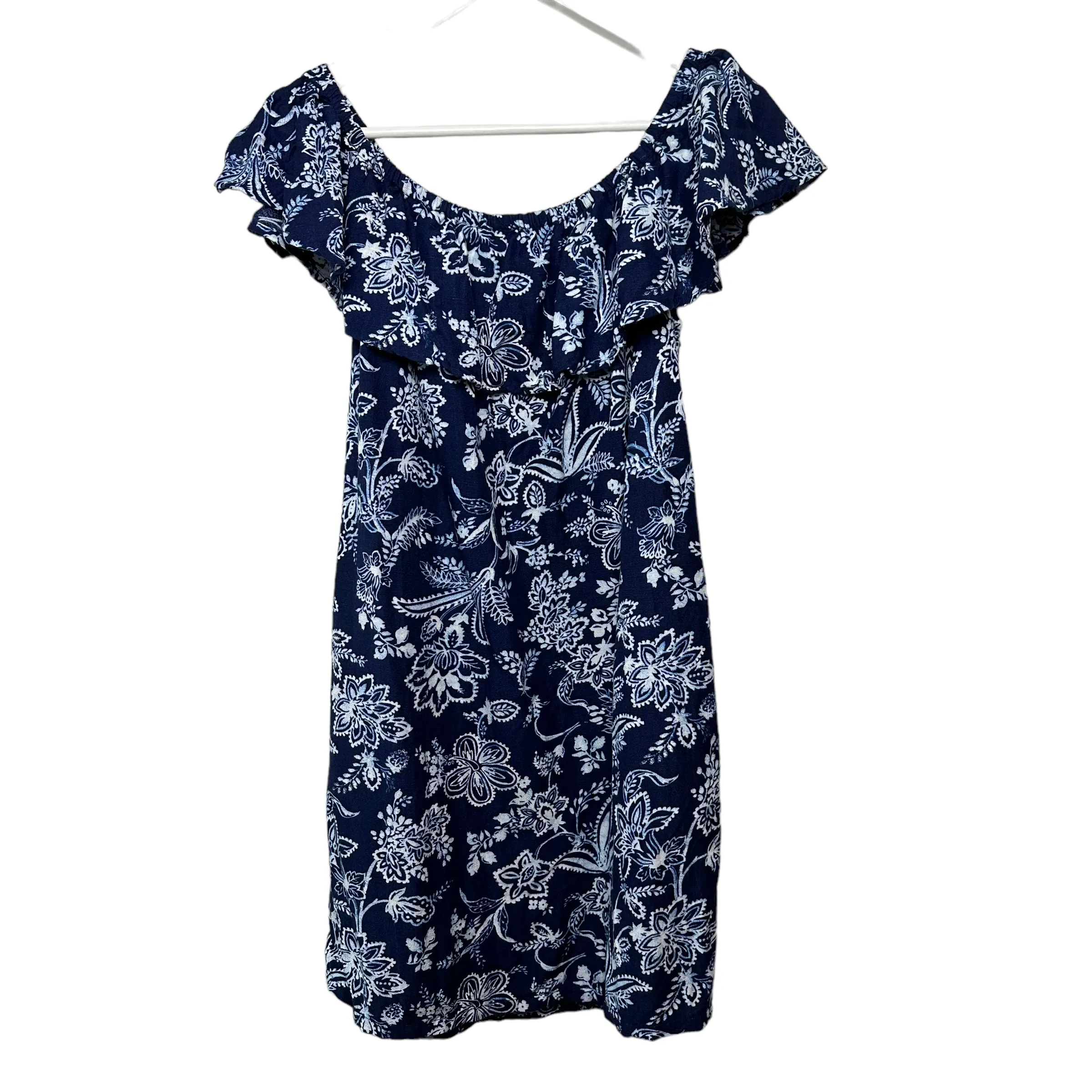 Tommy Bahama Delft Floral St. Lucia Off The Shoulder Cover Up Dress Small