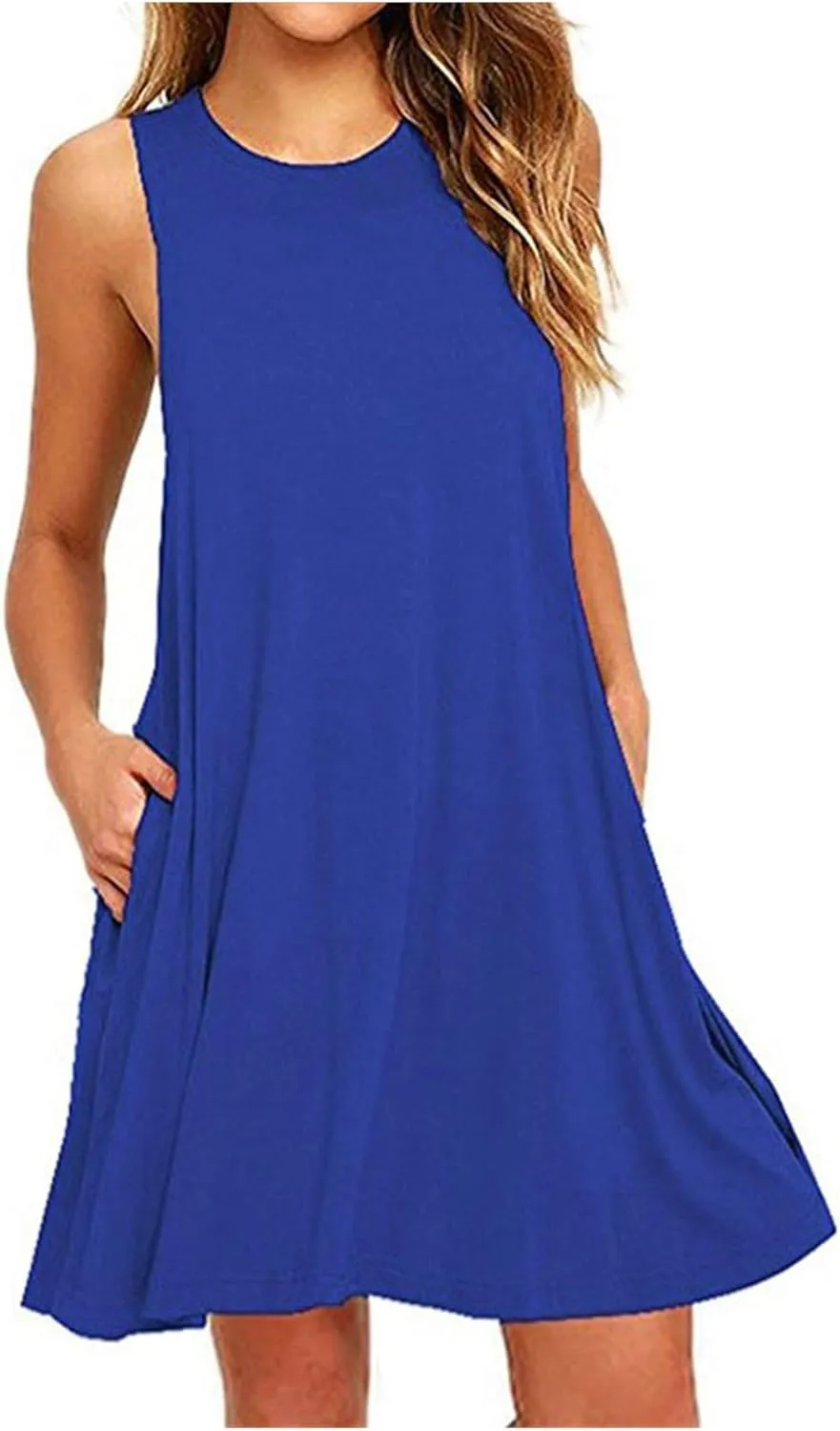 Women's 2025 Summer Sundress Beach Vacation Sleeveless Swing Mini Dress Casual Loose Coverup Cute Skater Dresses