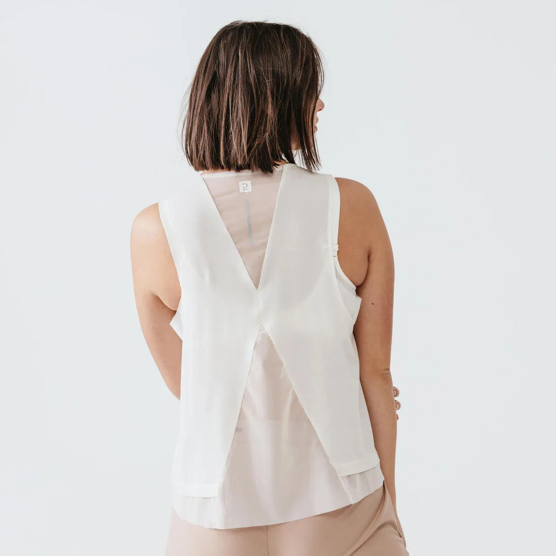Women's breathable running tank top Feel - white