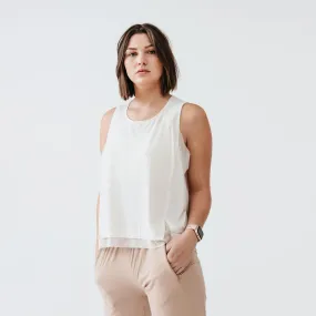 Women's breathable running tank top Feel - white