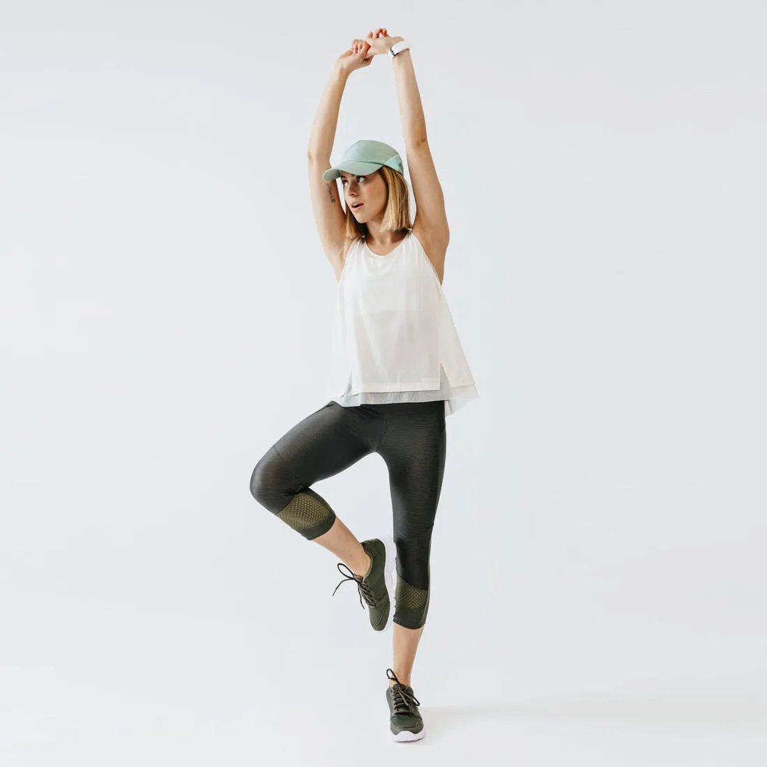 Women's breathable running tank top Feel - white