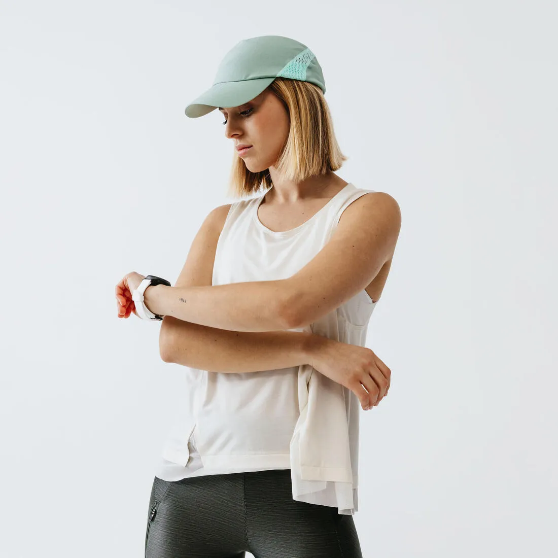 Women's breathable running tank top Feel - white