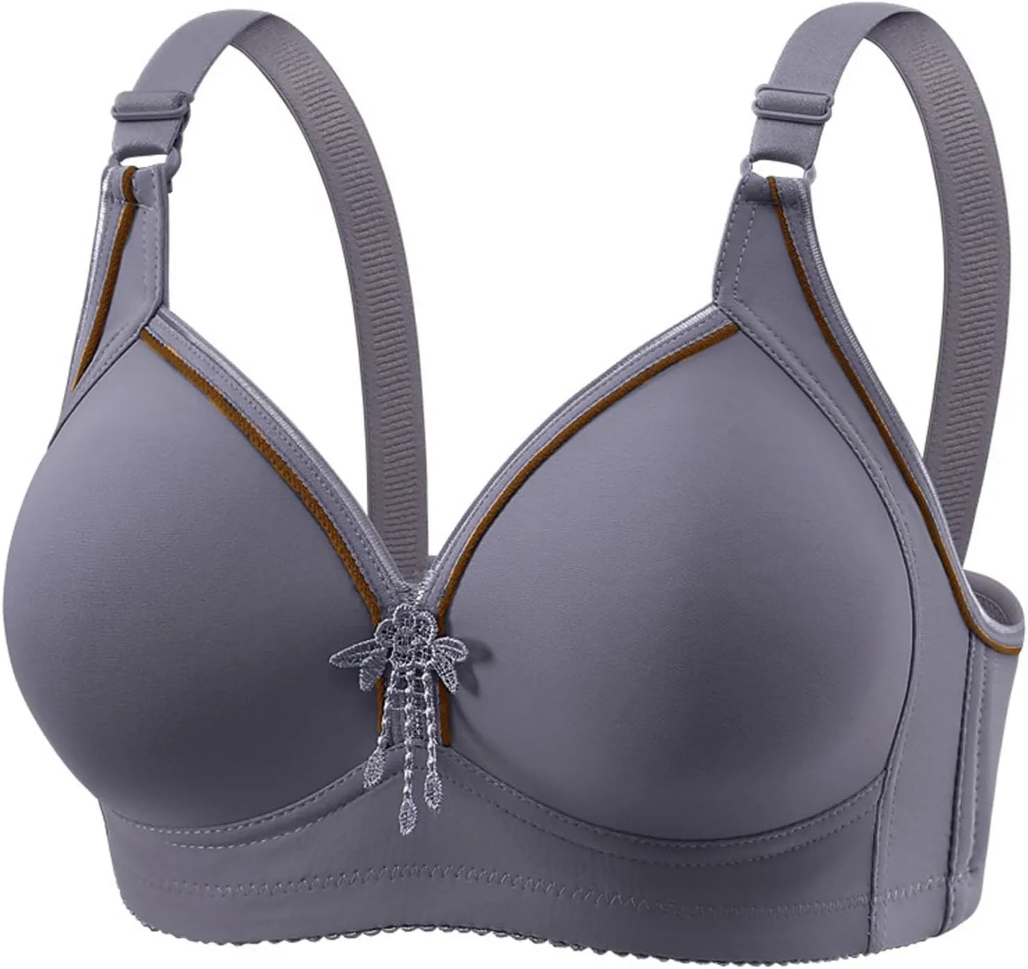 Womens Push Up Bras Full Coverage Supportive Adjustable Wire Free Breathable Plus Size No Underwire Everyday Bra