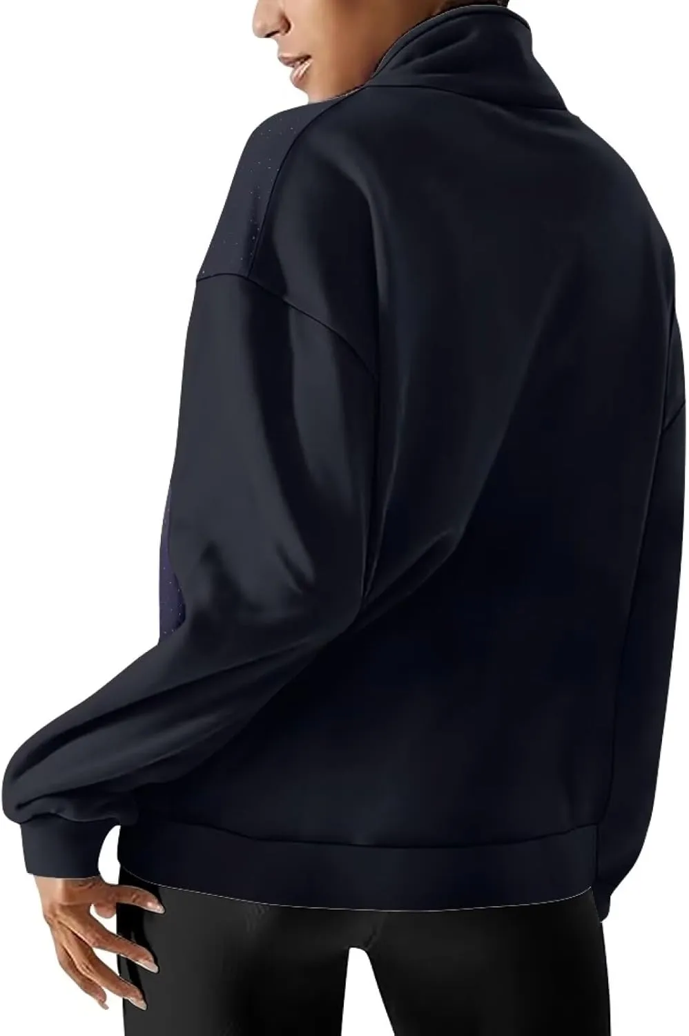 YEXIATODO 3/4 Zip Pullover Womens Sweatshirt Oversized Hoodies for Women Long Sleeve Crop Top s-3xl