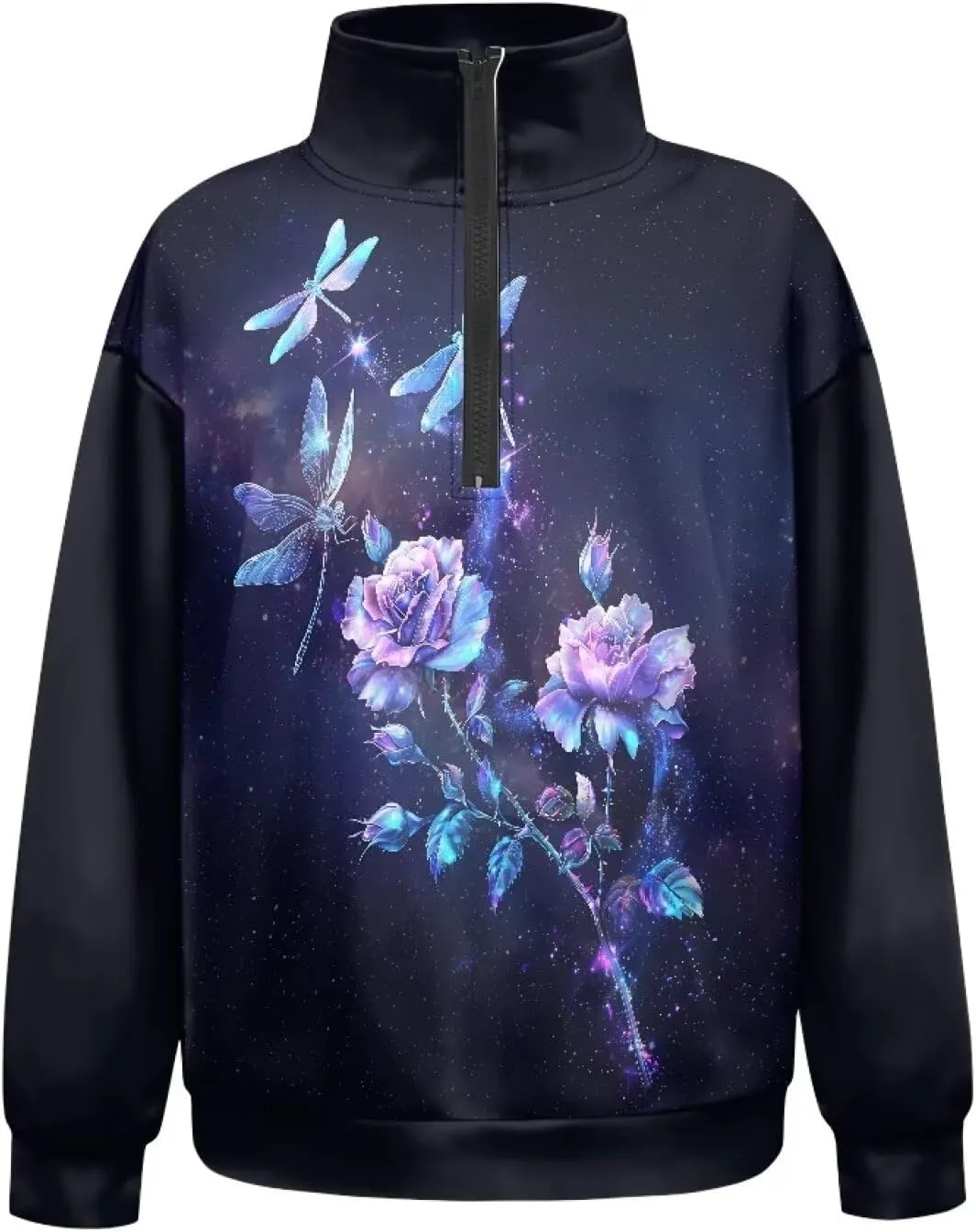 YEXIATODO 3/4 Zip Pullover Womens Sweatshirt Oversized Hoodies for Women Long Sleeve Crop Top s-3xl